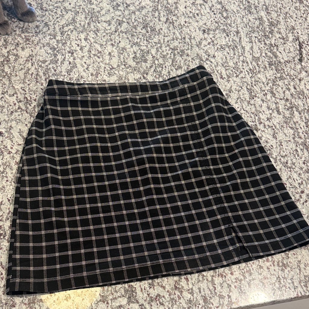 Hollister Black And Gray Checkered Mini Skirt